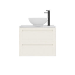 Royal Bathrooms Royal Bathroom Elmore 700mm Classic White Wall Mounted Countertop Bathroom Vanity Unit 2 Drawer With Breeze Basin - thumbnail 7
