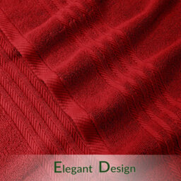 Casabella Towels 3 Pack Bath Sheets Large Bath Towel 80X140 Cm 100% Zero-Twist Cotton Highly Absorbent Towels Red - thumbnail 4