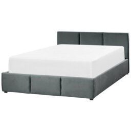 Beliani Ottoman Bed Velvet Bousse 160 X 200 Cm (Eu King Size) Dark Grey - thumbnail 6