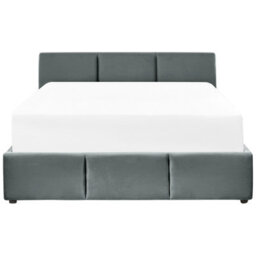 Beliani Ottoman Bed Velvet Bousse 160 X 200 Cm (Eu King Size) Dark Grey - thumbnail 7