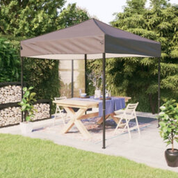 Walplus Folding Party Tent Garden Gazebo Canopy Taupe 3X3 M - thumbnail 1