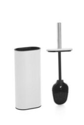 Showerdrape Fortuna White Steel Toilet Brush And Holder
