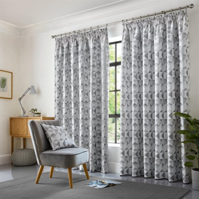 Luxury Living Skandi Pencil Pleat Curtains Silver/grey - image 1