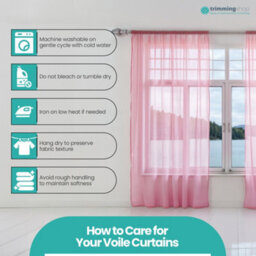 "Neel Blue Voile Curtains Slot Top, 2 Curtains, Blush Pink - 56"" Width X 81"" Drop" - thumbnail 3
