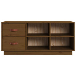 Berkfield Shoe Bench Honey Brown 100X34X45 Cm Solid Wood Pine - thumbnail 6