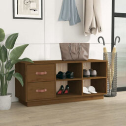 Berkfield Shoe Bench Honey Brown 100X34X45 Cm Solid Wood Pine - thumbnail 3