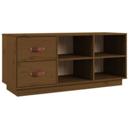Berkfield Shoe Bench Honey Brown 100X34X45 Cm Solid Wood Pine - thumbnail 2