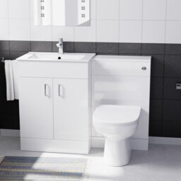 Nes Home Nanuya 600mm White Freestanding Mdf Vanity Basin, Wc Unit & Btw Toilet - thumbnail 2