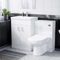 Nes Home Nanuya 600mm White Freestanding Mdf Vanity Basin, Wc Unit & Btw Toilet