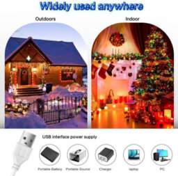 Shatchi 20M Rgb+W Led Strip Rope Light Battery, Usb Operated - Remote And App Controlled Functions - thumbnail 5