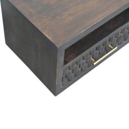 Artisan Furniture Solid Wood Arno Wall-Mounted Nightstand, 1-Drawer, 1-Open Slot, Dark Brown - thumbnail 6
