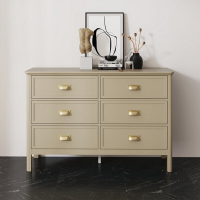 Melody Maison Large 6 Drawer Chest Of Drawers - Lawrence Taupe Range - image 1