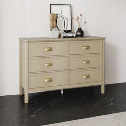 Melody Maison Large 6 Drawer Chest Of Drawers - Lawrence Taupe Range - thumbnail 6