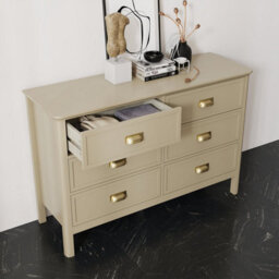 Melody Maison Large 6 Drawer Chest Of Drawers - Lawrence Taupe Range - thumbnail 2