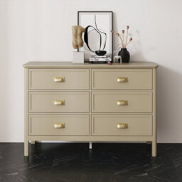 Melody Maison Large 6 Drawer Chest Of Drawers - Lawrence Taupe Range - thumbnail 1