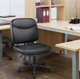 Armless Office Chair Ergonomic Desk Chair With Back Support And Wheels For Home - thumbnail 3