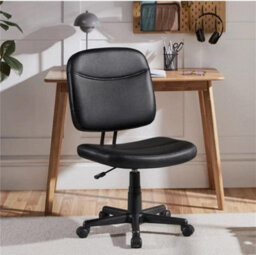 Armless Office Chair Ergonomic Desk Chair With Back Support And Wheels For Home - thumbnail 1