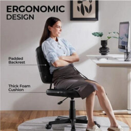 Armless Office Chair Ergonomic Desk Chair With Back Support And Wheels For Home - thumbnail 6