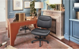 Armless Office Chair Ergonomic Desk Chair With Back Support And Wheels For Home - thumbnail 4