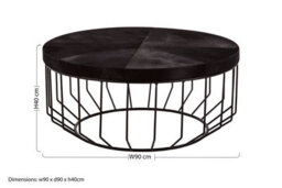 Orsina Kensington Townhouse Hair On Hide Top Round Coffee Table - thumbnail 3