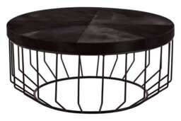 Orsina Kensington Townhouse Hair On Hide Top Round Coffee Table - thumbnail 1
