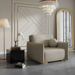 Armchair Viva Glov I With Sleep Function Storage Chipboard Foam Sinuous Spring Wooden Frame 104X98X85Cm Beige - thumbnail 1