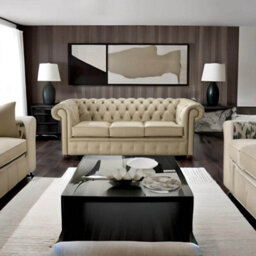Chesterfield 3 Seater Shelly Basket Leather Sofa Bespoke In Classic Style - thumbnail 3