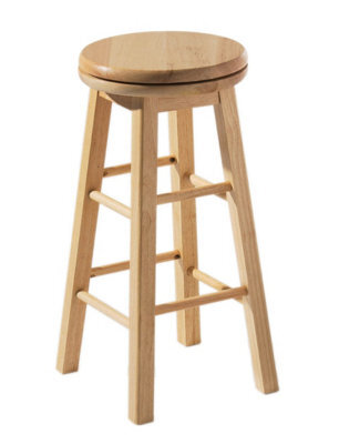 Orsina Elegant Natural Tropical Hevea Wood Bar Stool, Swivel Bar Stool For Kitchen, Strong Modern Stool For Kitchen - image 1