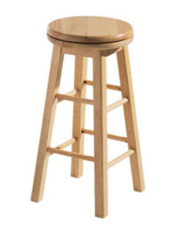 Orsina Elegant Natural Tropical Hevea Wood Bar Stool, Swivel Bar Stool For Kitchen, Strong Modern Stool For Kitchen - thumbnail 2