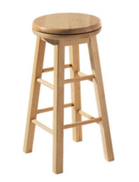Orsina Elegant Natural Tropical Hevea Wood Bar Stool, Swivel Bar Stool For Kitchen, Strong Modern Stool For Kitchen - thumbnail 1