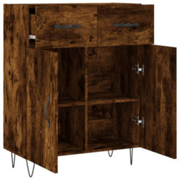 Berkfield Modern Sideboard Smoked Oak 69.5X34X90 Cm Engineered Wood - thumbnail 5