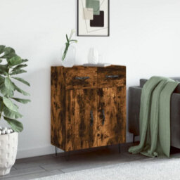 Berkfield Modern Sideboard Smoked Oak 69.5X34X90 Cm Engineered Wood - thumbnail 2