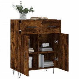 Berkfield Modern Sideboard Smoked Oak 69.5X34X90 Cm Engineered Wood - thumbnail 4