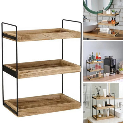 3-Tier Bathroom Shelf Kitchen Caddy Organiser Dual Purpose Tidy Storage Rack - image 1