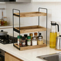 3-Tier Bathroom Shelf Kitchen Caddy Organiser Dual Purpose Tidy Storage Rack - thumbnail 5