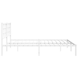 Berkfield Metal Bed Frame Without Mattress With Headboard White 183X213Cm - thumbnail 6