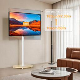 Aesome Floor Tv Stand With Hidden Wheels For 40-75 Inch Tvs, Height Adjustable, Max Vesa 600X400mm, 50Kg Load - thumbnail 5