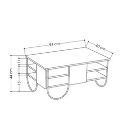 Decortie Norfolk Modern Coffee Table 94Cm Multipurpose White Living Room H 43.6Cm - thumbnail 3