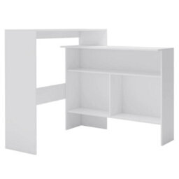 Berkfield Bar Table With 2 Table Tops White 130X40X120 Cm - thumbnail 2