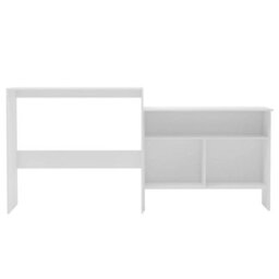 Berkfield Bar Table With 2 Table Tops White 130X40X120 Cm - thumbnail 3