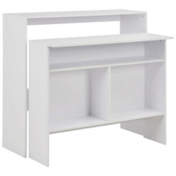 Berkfield Bar Table With 2 Table Tops White 130X40X120 Cm