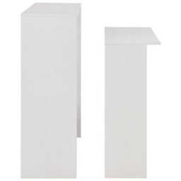 Berkfield Bar Table With 2 Table Tops White 130X40X120 Cm - thumbnail 6