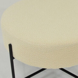Lakeland Furniture Avon Cream Boucle Black Leg Foot Stool - thumbnail 5