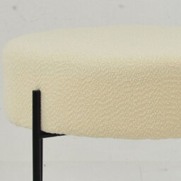 Lakeland Furniture Avon Cream Boucle Black Leg Foot Stool - thumbnail 6