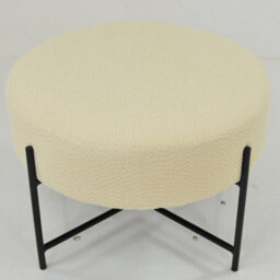 Lakeland Furniture Avon Cream Boucle Black Leg Foot Stool - thumbnail 4
