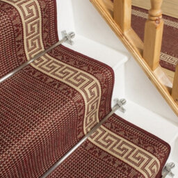 Greek Fret Stair Runner - Hardwearing, Non-Slip & Durable Carpet For Stairs & Staircases, Multiple Lengths - thumbnail 2