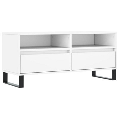 Berkfield Sturdy Tv Cabinet White 100X34.5X44.5 Cm Engineered Wood - image 1