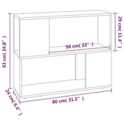 Berkfield Book Cabinet/room Divider Grey Sonoma 80X24X63 Cm - thumbnail 8