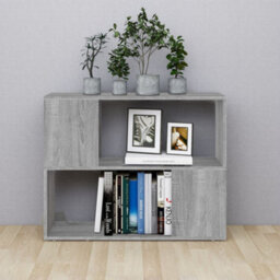 Berkfield Book Cabinet/room Divider Grey Sonoma 80X24X63 Cm - thumbnail 3