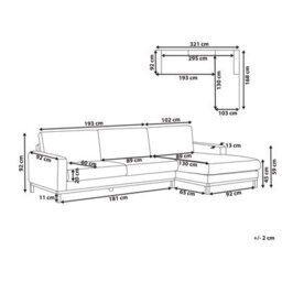Beliani Corner Sofa 4 Seater Siggard Boucle White Left Hand - thumbnail 3